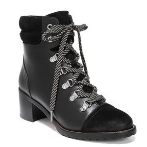 SAM EDELMAN BLACK MANCHESTER SUEDE HEEL BOOTS